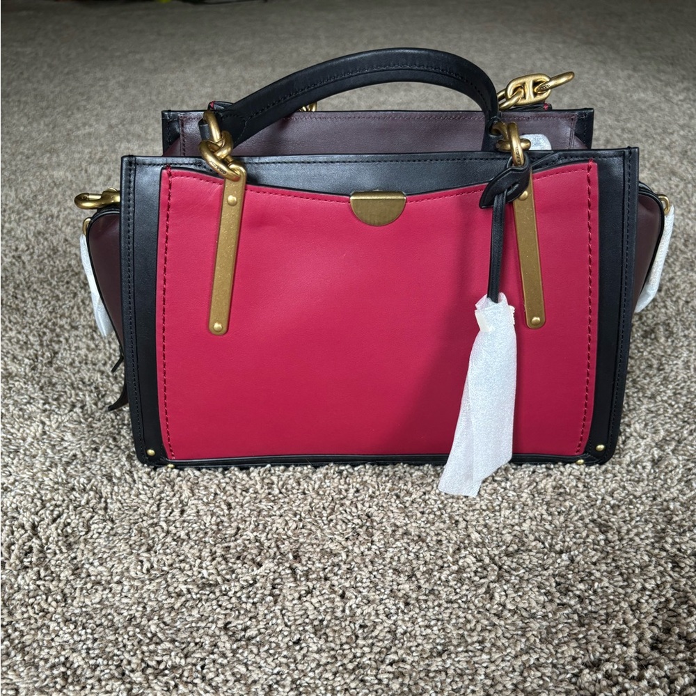 Coach Red and Black Handbag